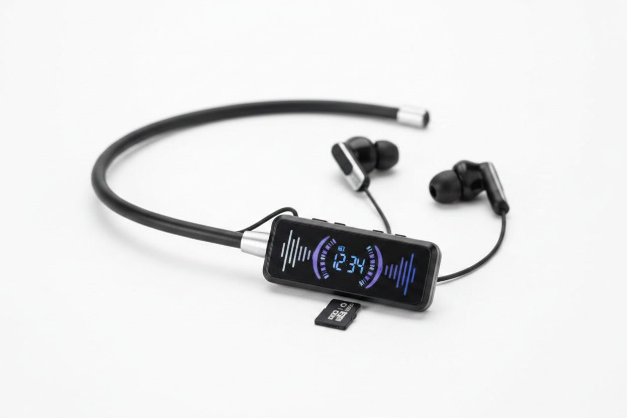M55 Neckband Bluetooth Earphones with MP3 & SD Card Support